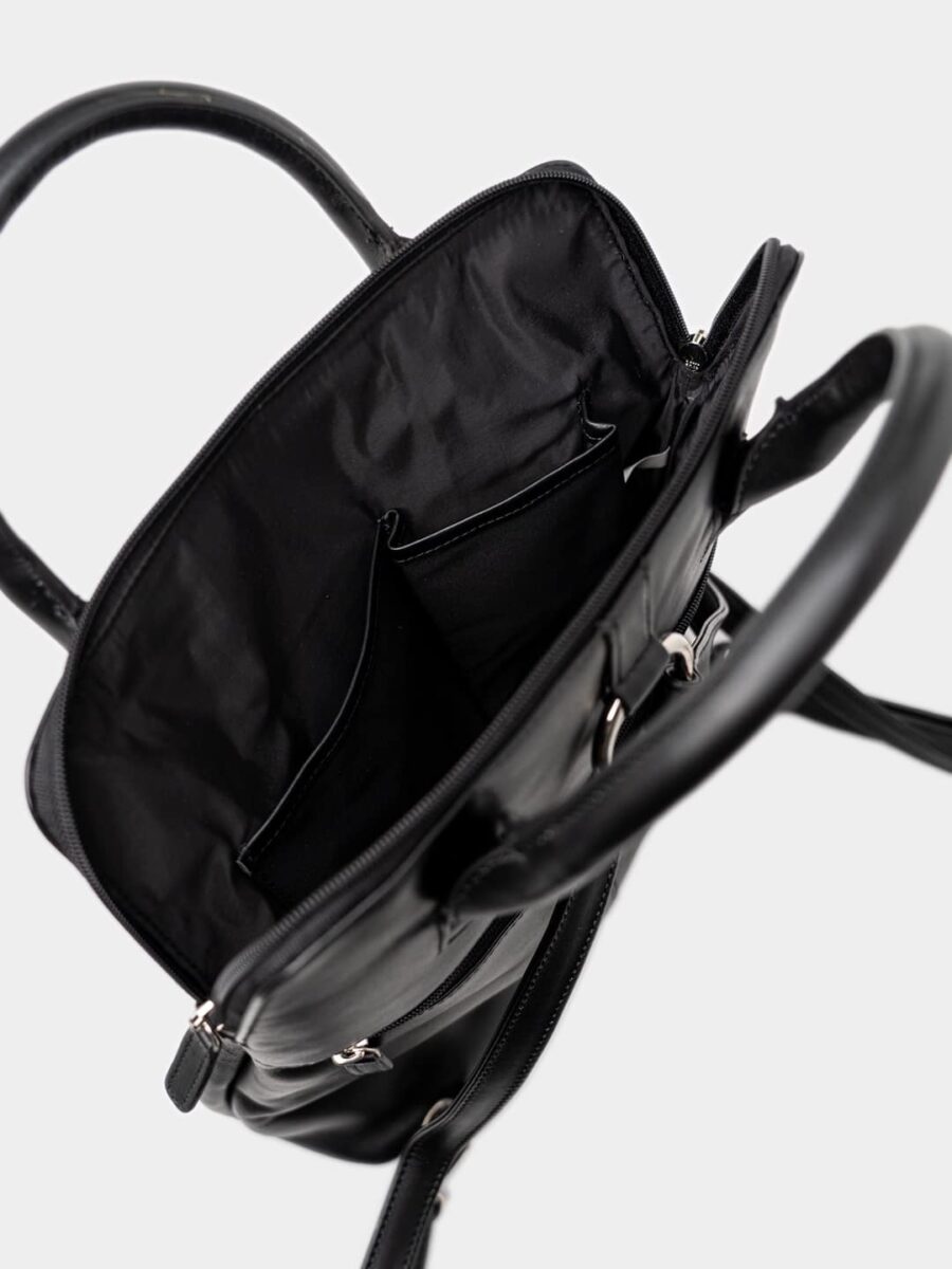Venice Backpack - Kožená kabelka - batůžek černá - Obrázek 7