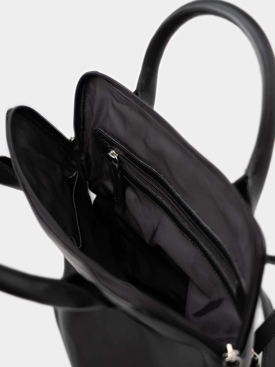 Venice Backpack - Kožená kabelka - batůžek černá - Obrázek 9