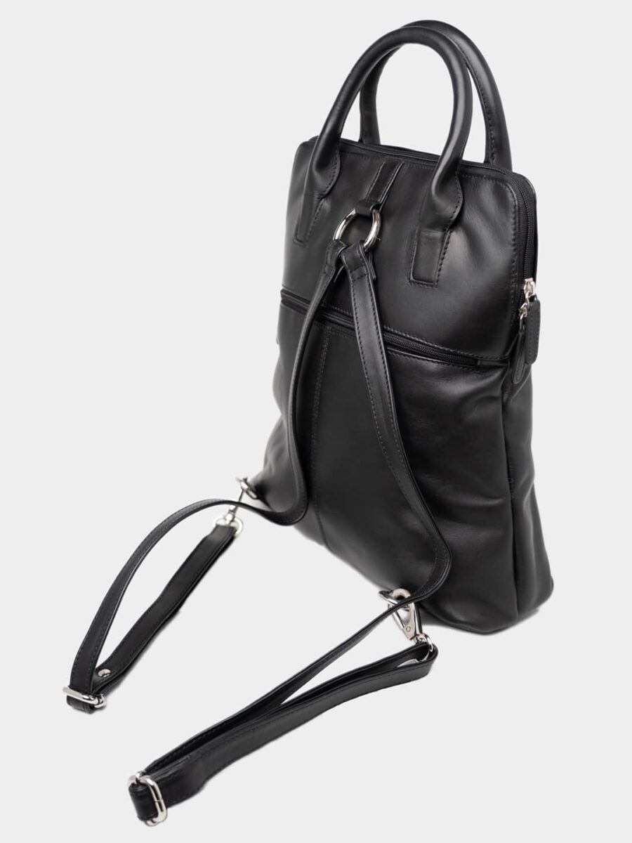 Venice Backpack - Kožená kabelka - batůžek černá - Obrázek 8