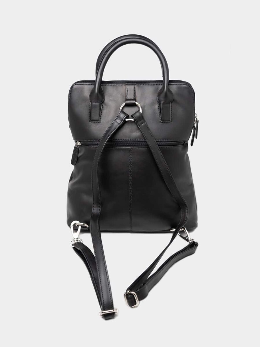 Venice Backpack - Kožená kabelka - batůžek černá - Obrázek 11