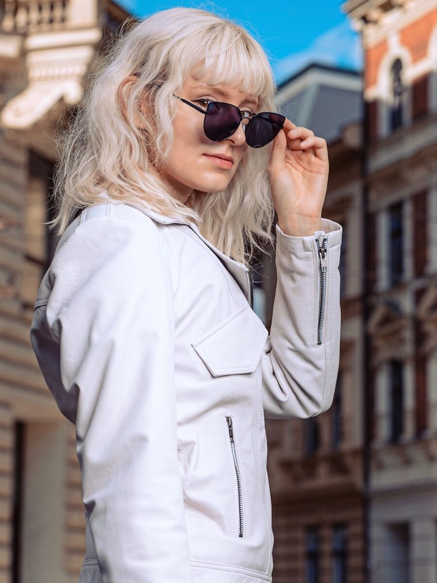 Aurelie White- Dámský kožený křivák bílý - Obrázek 5
