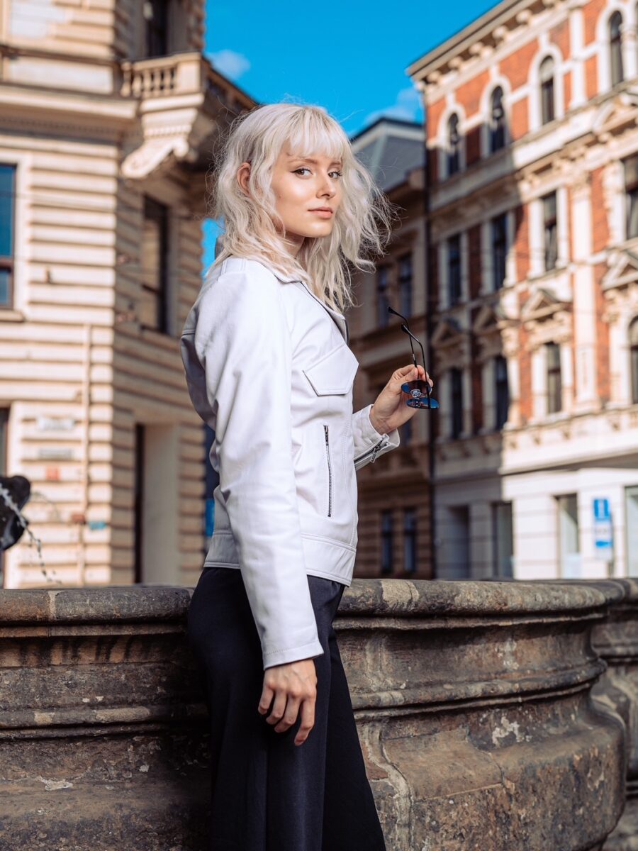 Aurelie White- Dámský kožený křivák bílý - Obrázek 8
