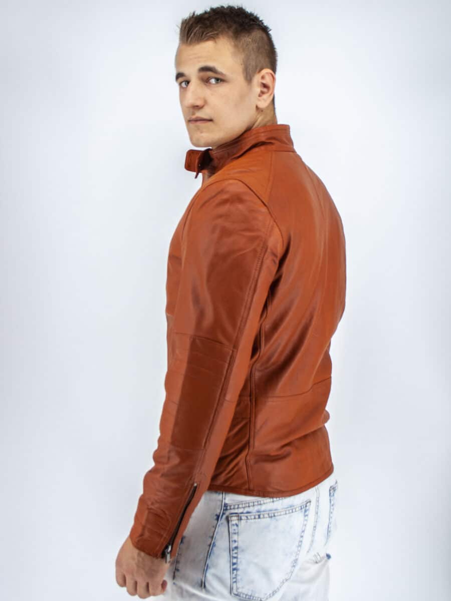 Ryan cognac - Kožený křivák koňaková barva - Obrázek 2