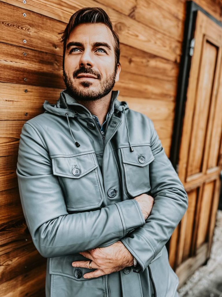pánská kožená bunda kapsy párka dilnastore