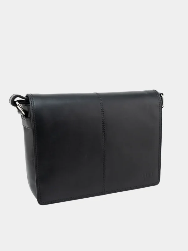 dámská černá kožená taška messenger