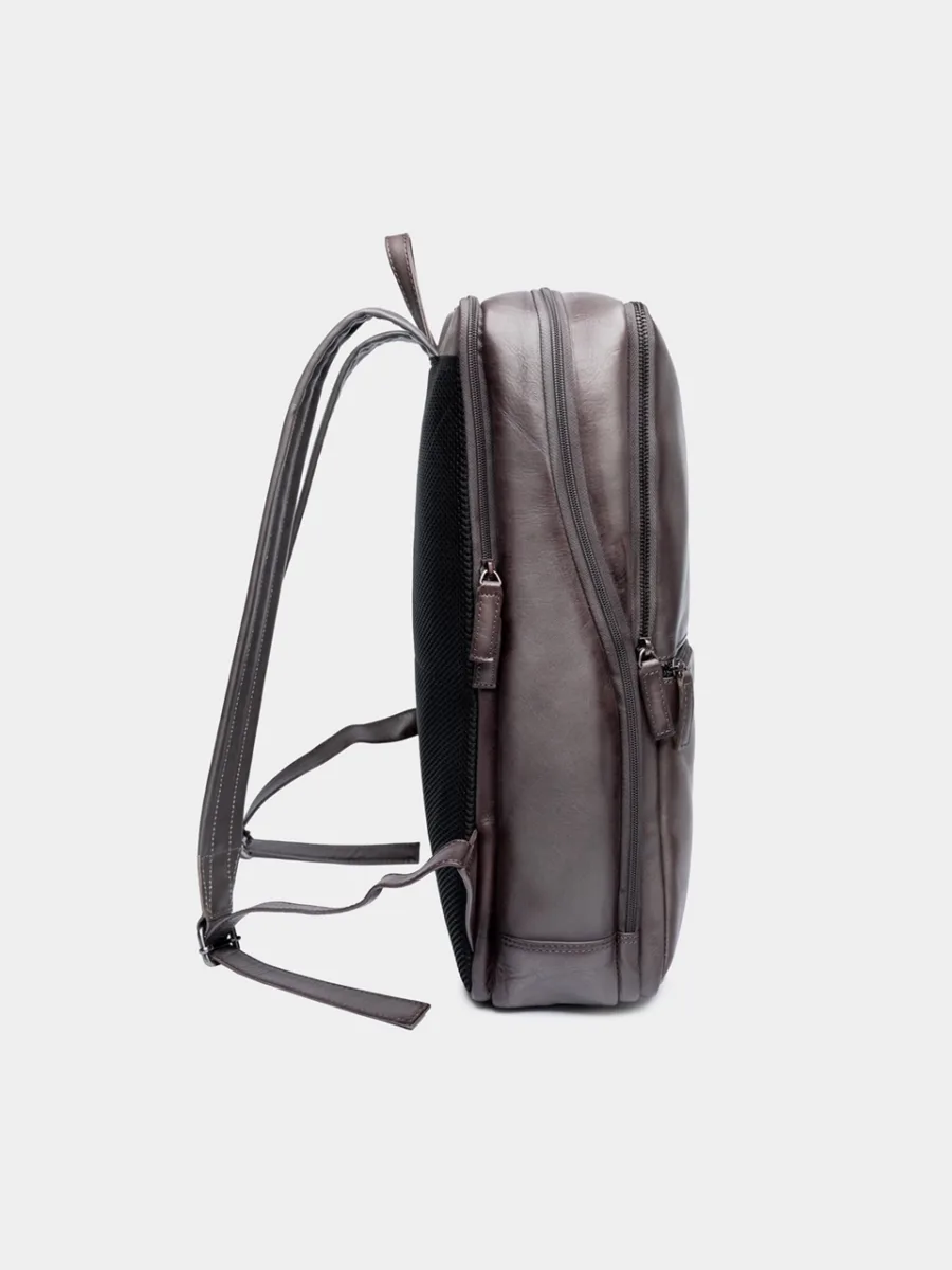 Wallstreet Jacob Backpack grey - Kožený business batoh šedý - Obrázek 10