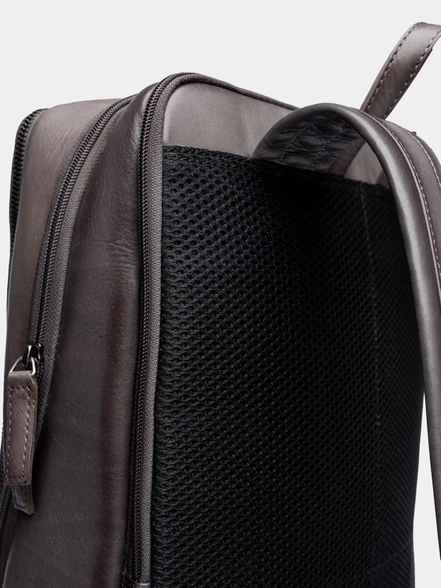 Wallstreet Jacob Backpack grey - Kožený business batoh šedý - Obrázek 7