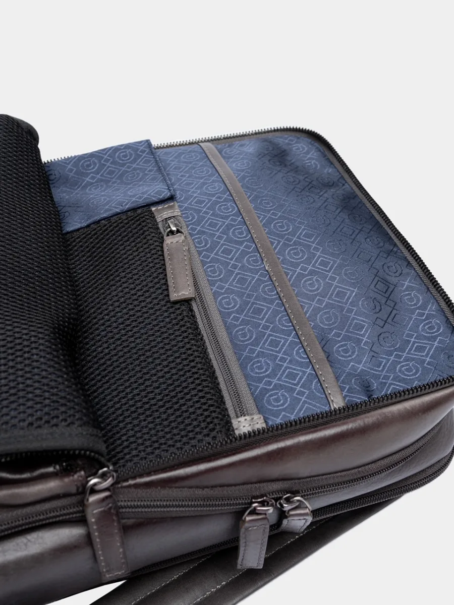 Wallstreet Jacob Backpack grey - Kožený business batoh šedý - Obrázek 2