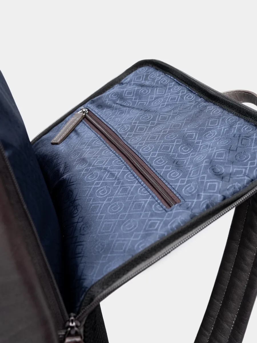 Wallstreet Jacob Backpack grey - Kožený business batoh šedý - Obrázek 5
