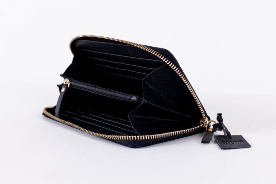 IMG_7600 Florencia Safiano Wallet Black- Dámská kožená peněženka černá safiano - Obrázek 3