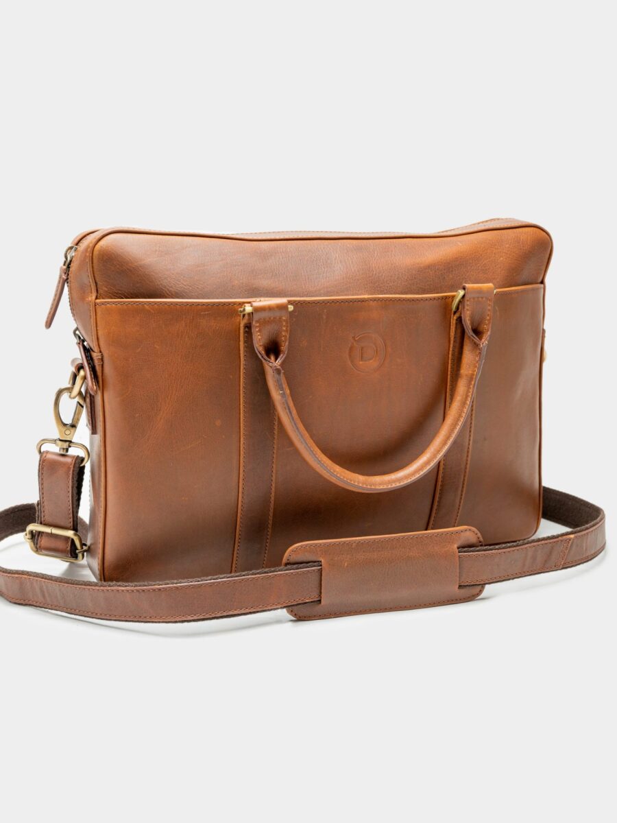 London bag brown - Pánská kožená bussines taška hnědá - Obrázek 9