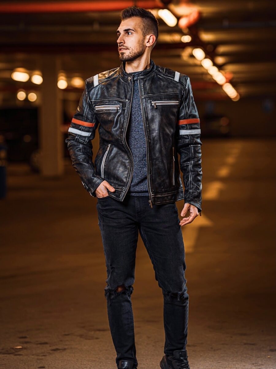 Hamilton supersport – pánská kožená bunda black rubber - Obrázek 7