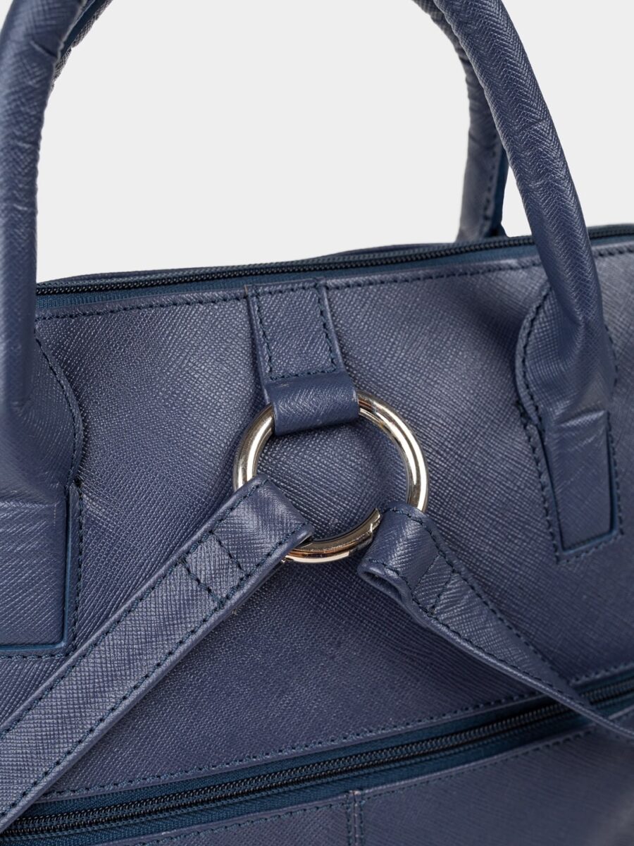 Venice Backpack Safiano Blue - Dámský kožený batůžek modrý - Obrázek 9