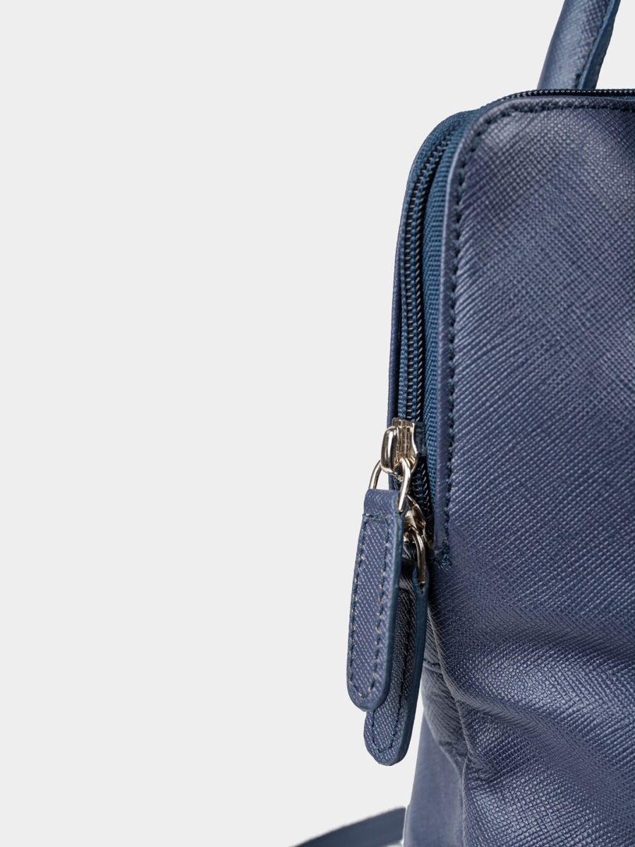 Venice Backpack Safiano Blue - Dámský kožený batůžek modrý - Obrázek 11