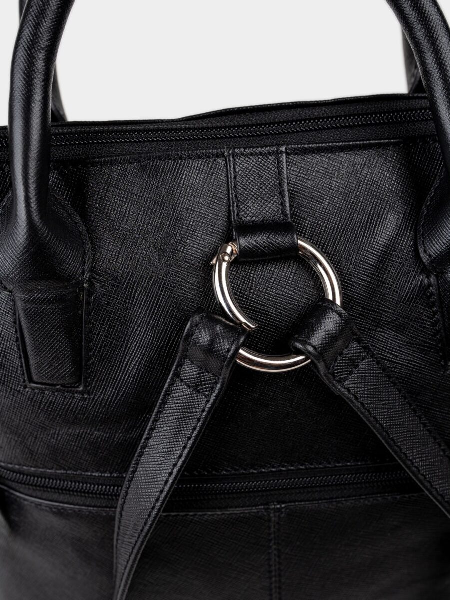Venice Backpack Safiano Black - Dámský kožený batůžek - Obrázek 5