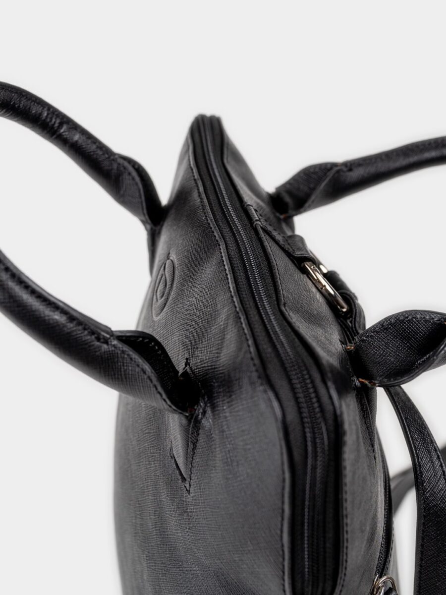 Venice Backpack Safiano Black - Dámský kožený batůžek - Obrázek 6