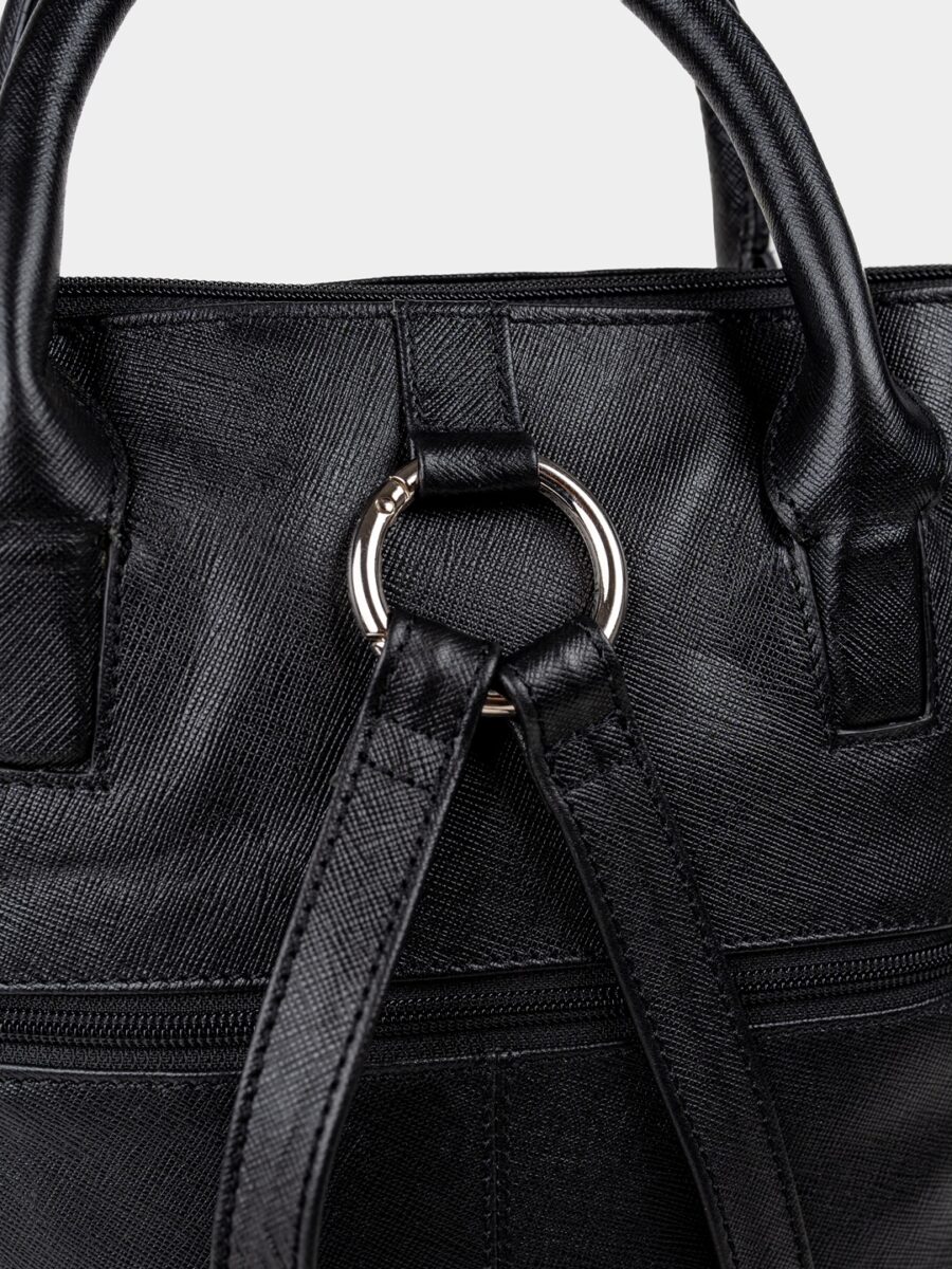 Venice Backpack Safiano Black - Dámský kožený batůžek - Obrázek 7