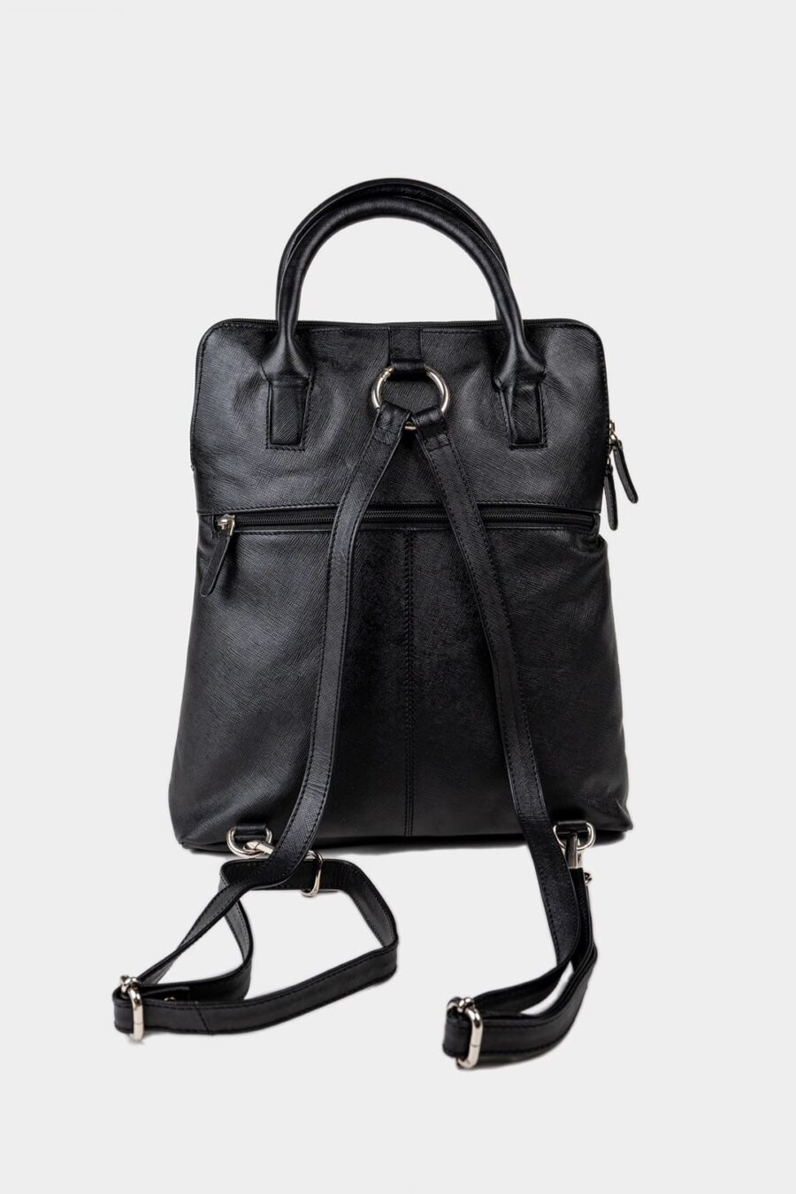 Venice Backpack Safiano Black - Dámský kožený batůžek - Obrázek 8