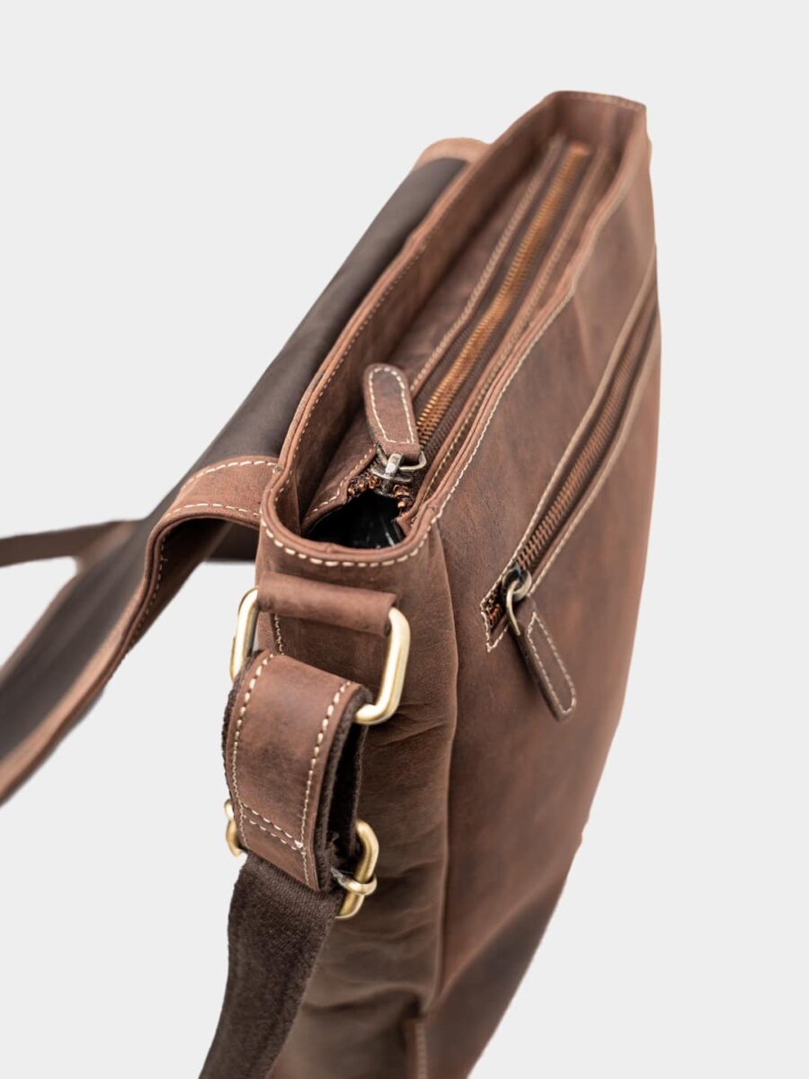 Berlin Jonas - Crossbody hnědá broušená kůže - Obrázek 5