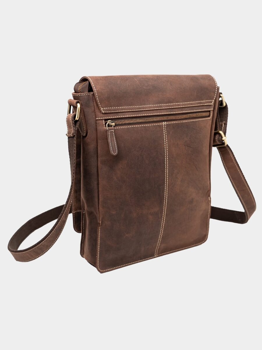 Berlin Jonas - Crossbody hnědá broušená kůže - Obrázek 3