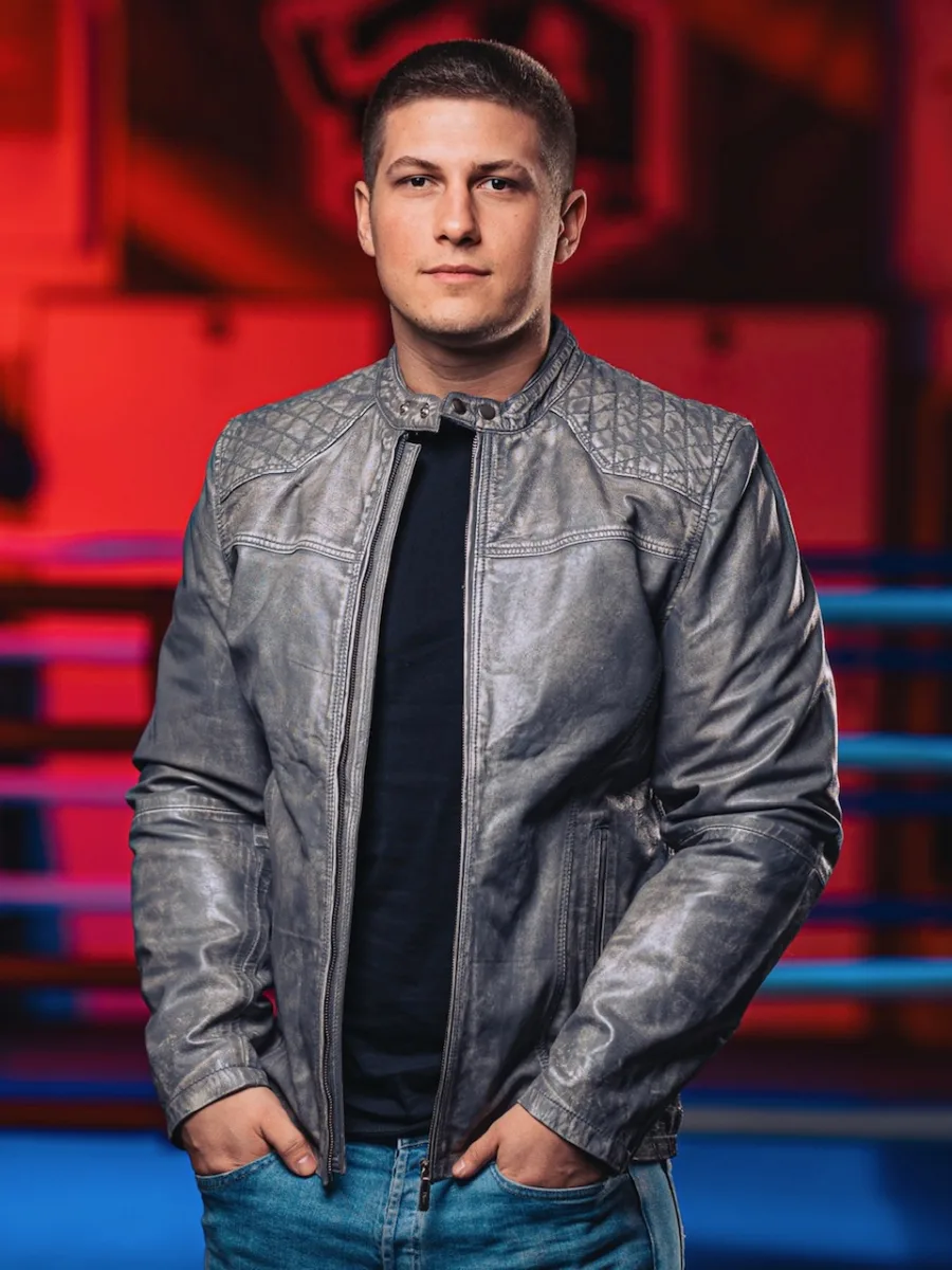 Aaron GREY 2.0 - Pánská kožená bunda šedá - Obrázek 4