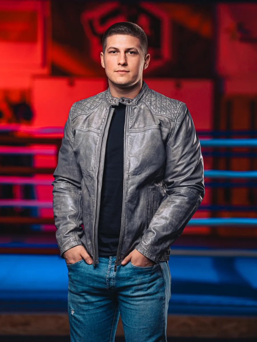 Aaron GREY 2.0 - Pánská kožená bunda šedá - Obrázek 5