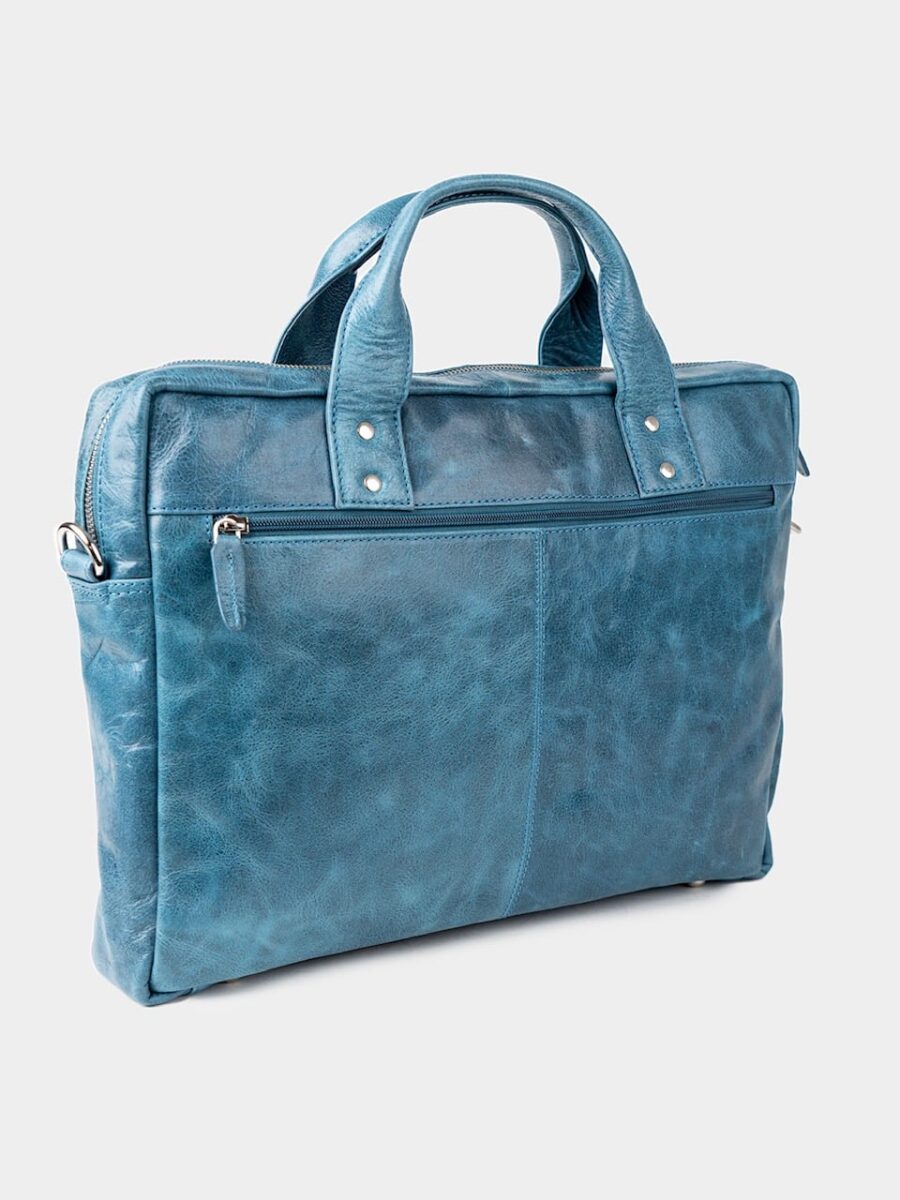 Maverick 2.0 Laptop Bag - Kožená bussines taška modrá - Obrázek 6