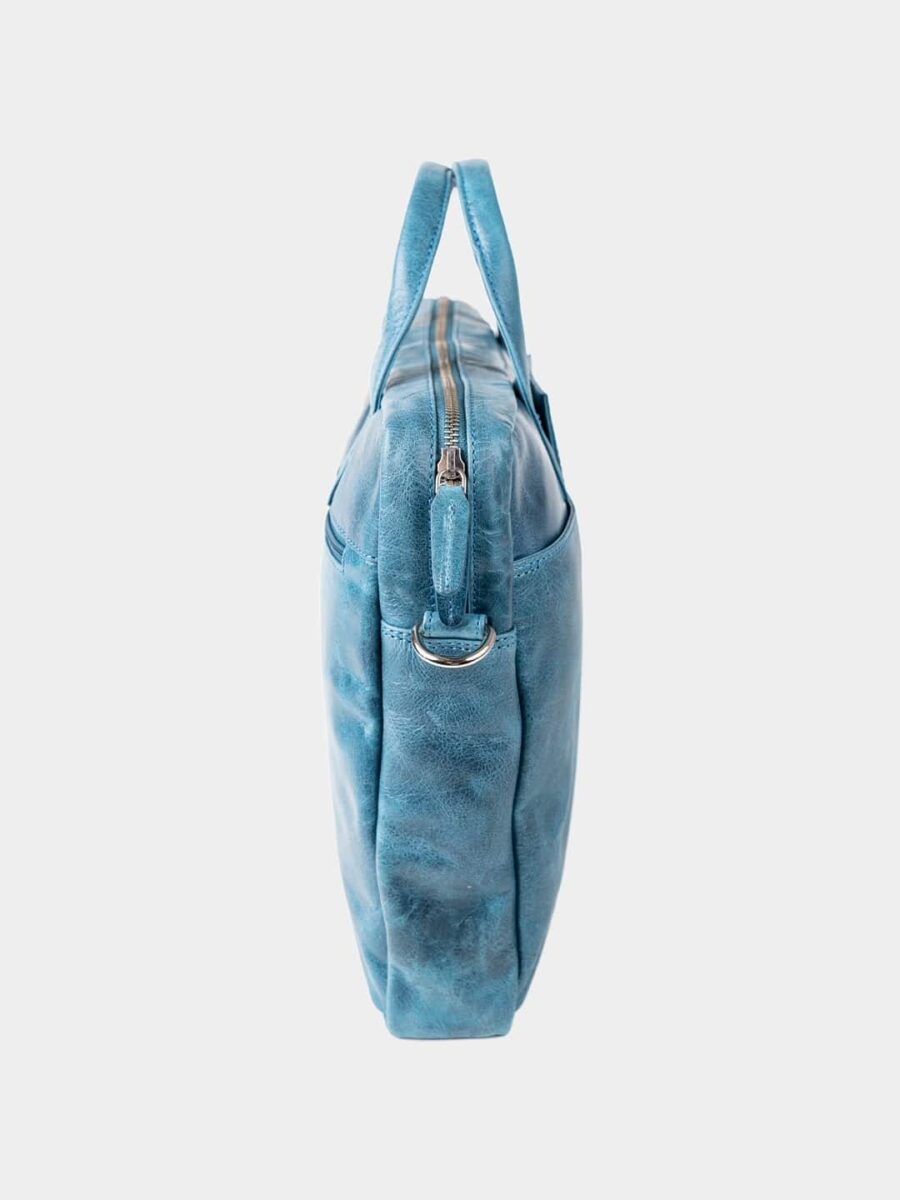 Maverick 2.0 Laptop Bag - Kožená bussines taška modrá - Obrázek 5