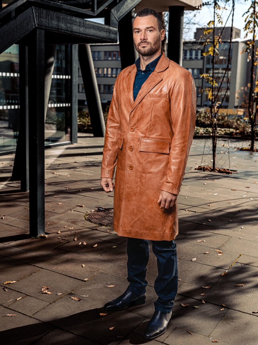 Neo Brownish - Pánský kožený kabát - Obrázek 6