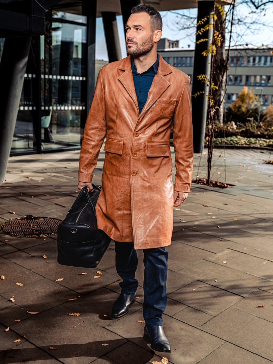 Neo Brownish - Pánský kožený kabát - Obrázek 8