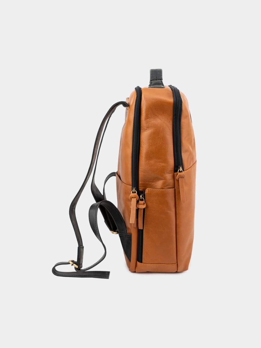 Backpack Praga Grand 1918 cognac - cestovní kožený batoh  koňakový combo - Obrázek 8