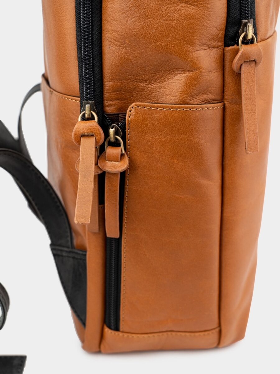 Backpack Praga Grand 1918 cognac - cestovní kožený batoh  koňakový combo - Obrázek 2