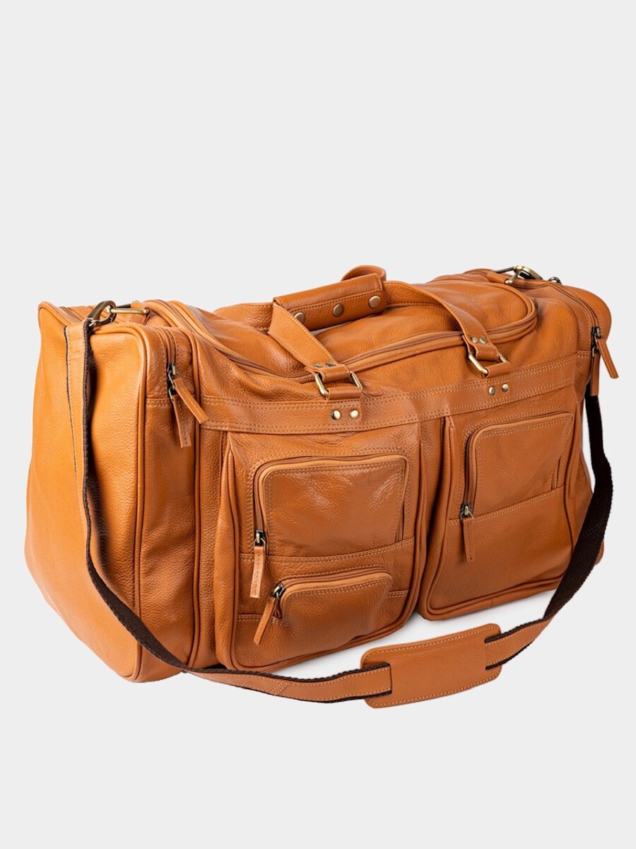 Dundee Travel XL cognac - Velká kožená cestovní taška koňaková - Obrázek 5