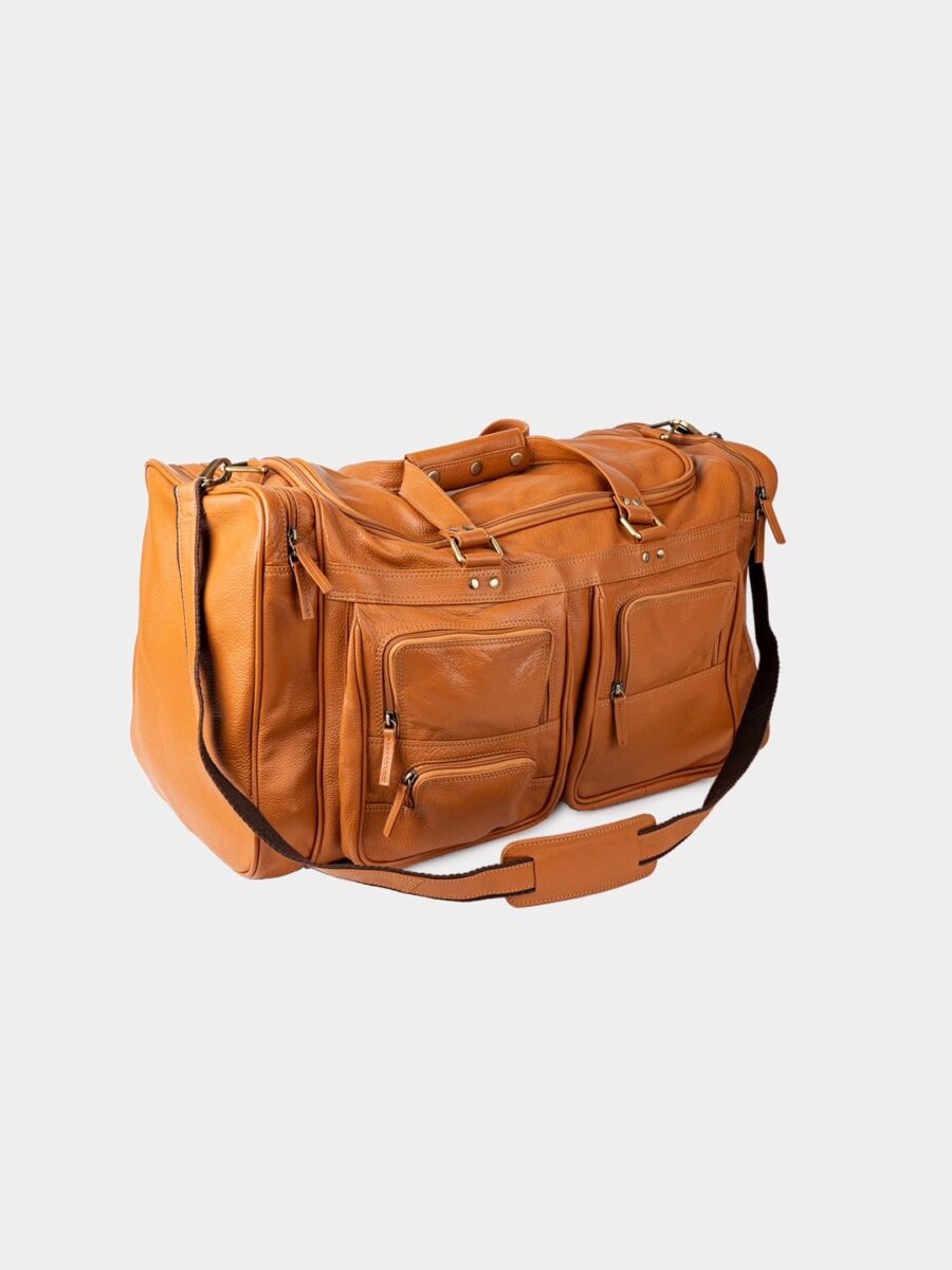 Dundee Travel XL cognac - Velká kožená cestovní taška koňaková - Obrázek 6