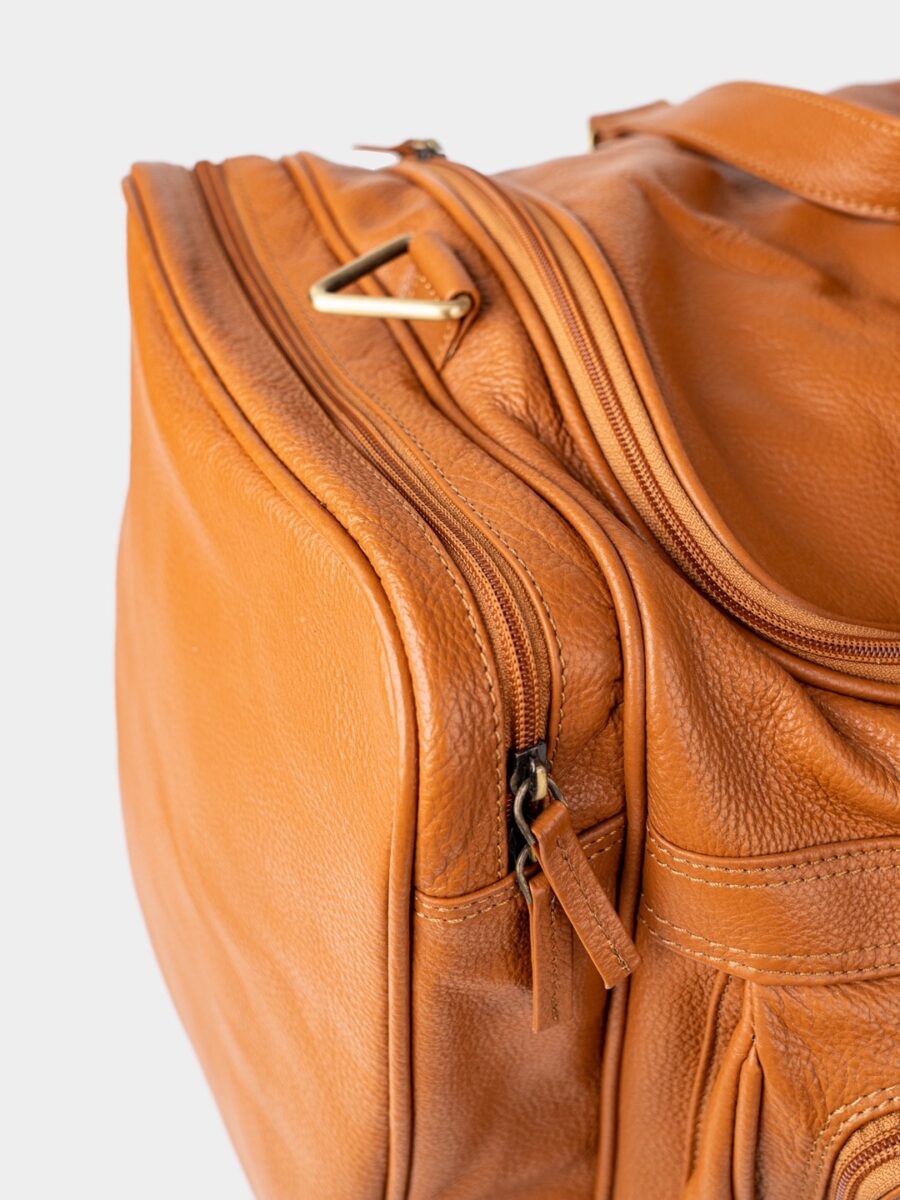 Dundee Travel XL cognac - Velká kožená cestovní taška koňaková - Obrázek 7
