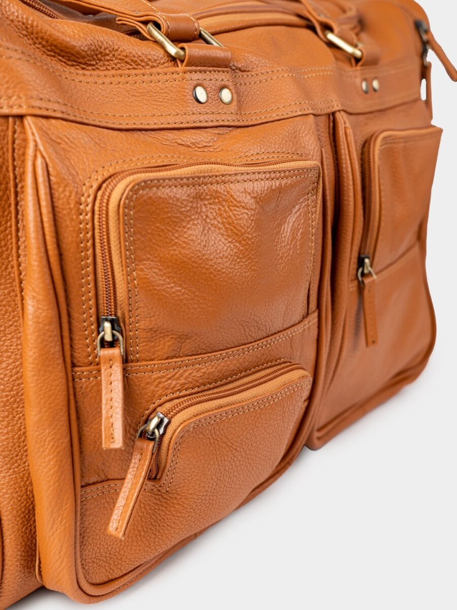 Dundee Travel XL cognac - Velká kožená cestovní taška koňaková - Obrázek 2