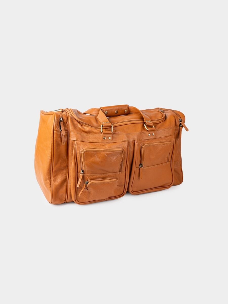 Dundee Travel XL cognac - Velká kožená cestovní taška koňaková - Obrázek 10
