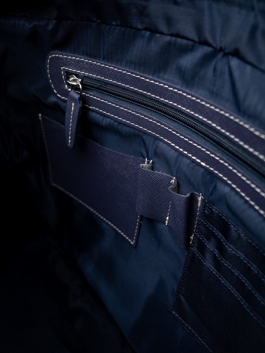 London Bag Premium 2.0 - Kožená business taška modrá safiano - Obrázek 3