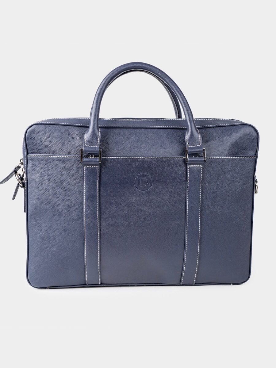 London Bag Premium 2.0 - Kožená business taška modrá safiano - Obrázek 7