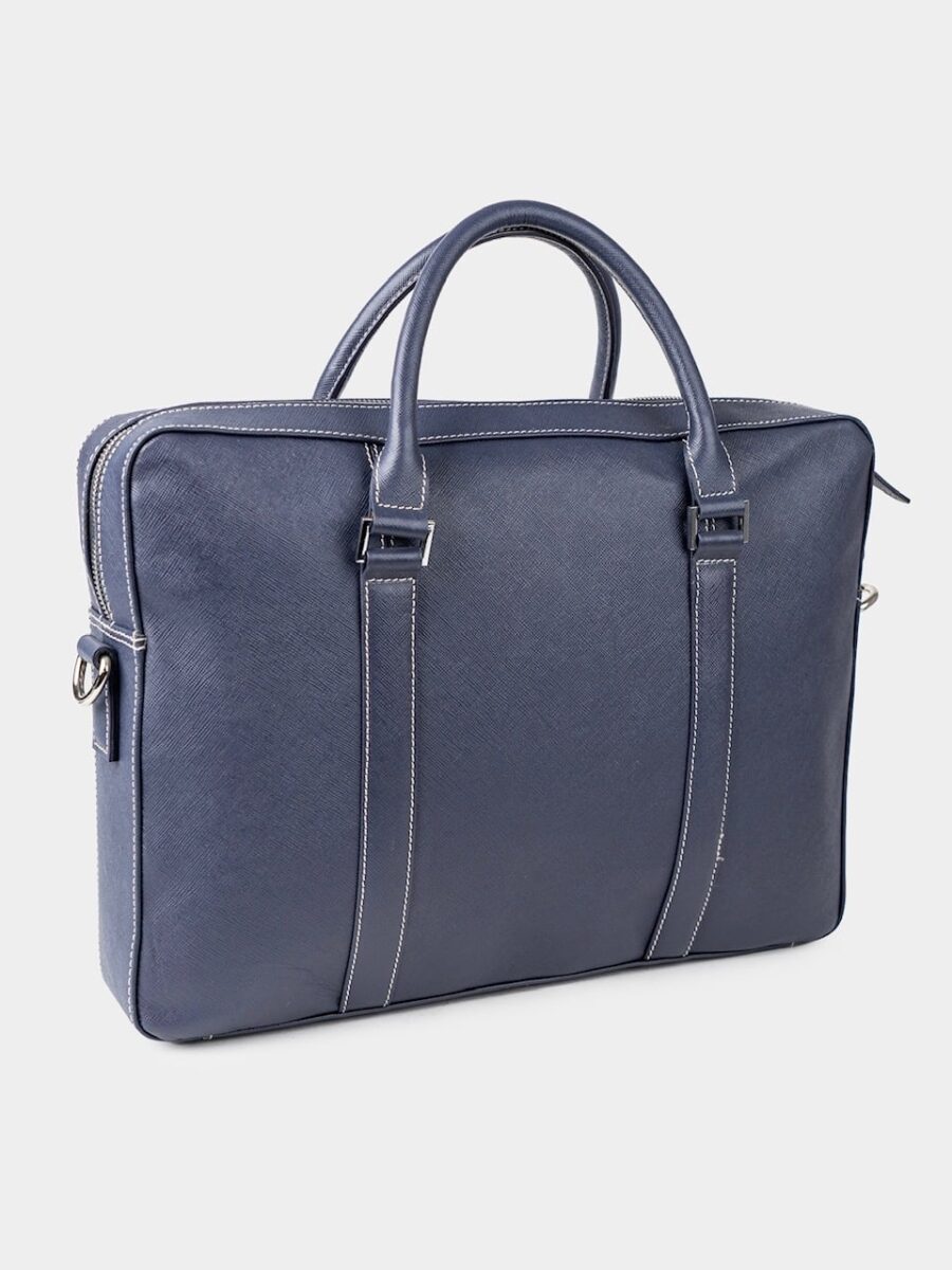 London Bag Premium 2.0 - Kožená business taška modrá safiano - Obrázek 8