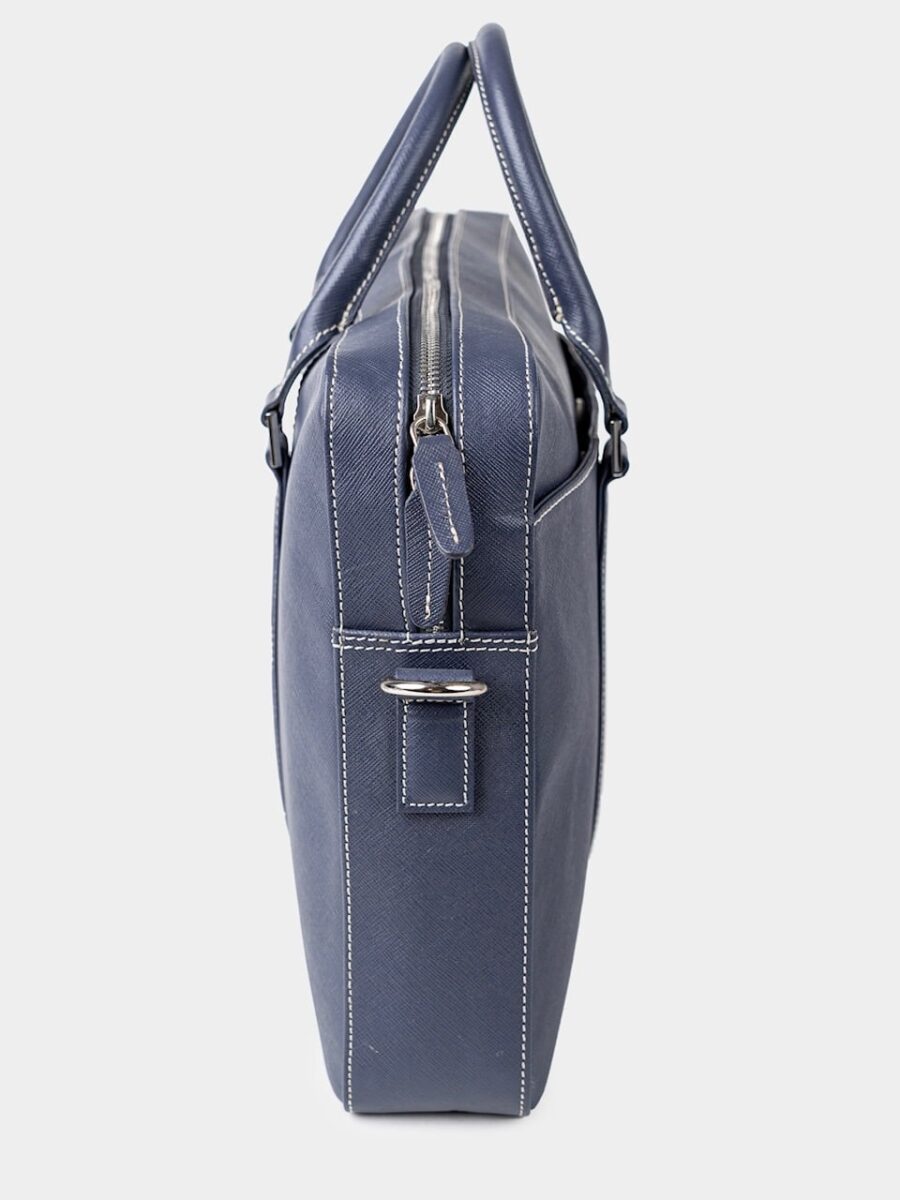 London Bag Premium 2.0 - Kožená business taška modrá safiano - Obrázek 9