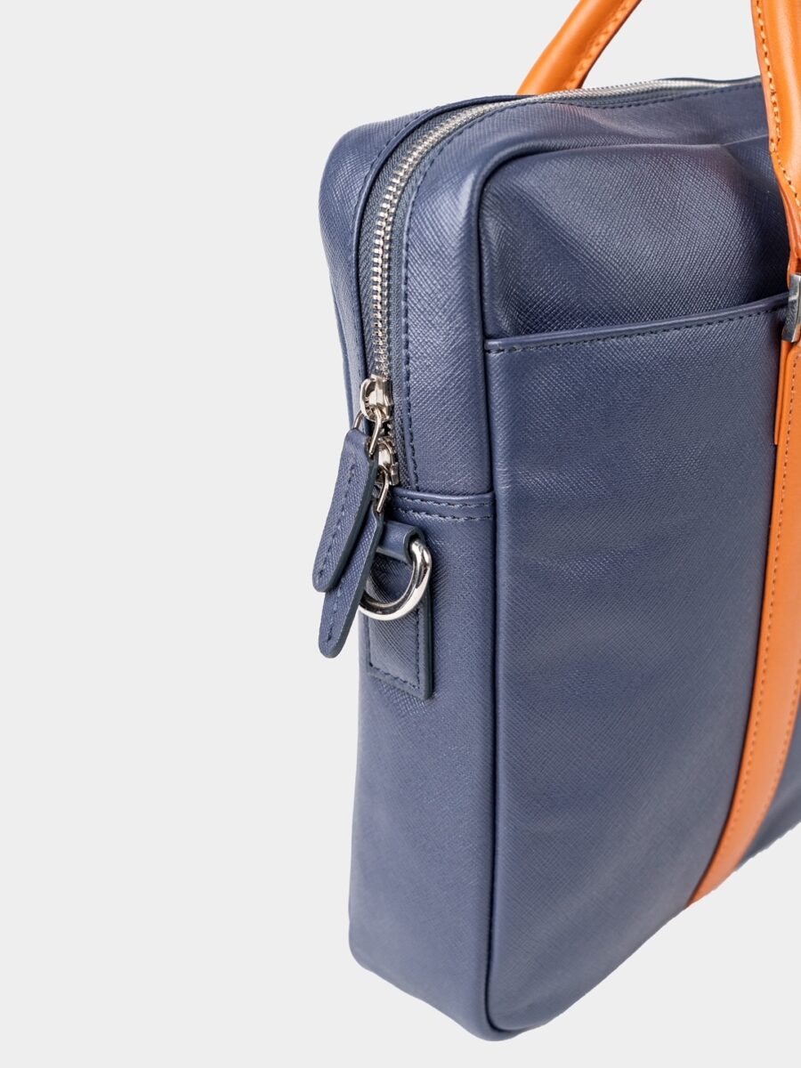 London Bag Premium 2.0 - Kožená business taška modrá combo safiano - Obrázek 6
