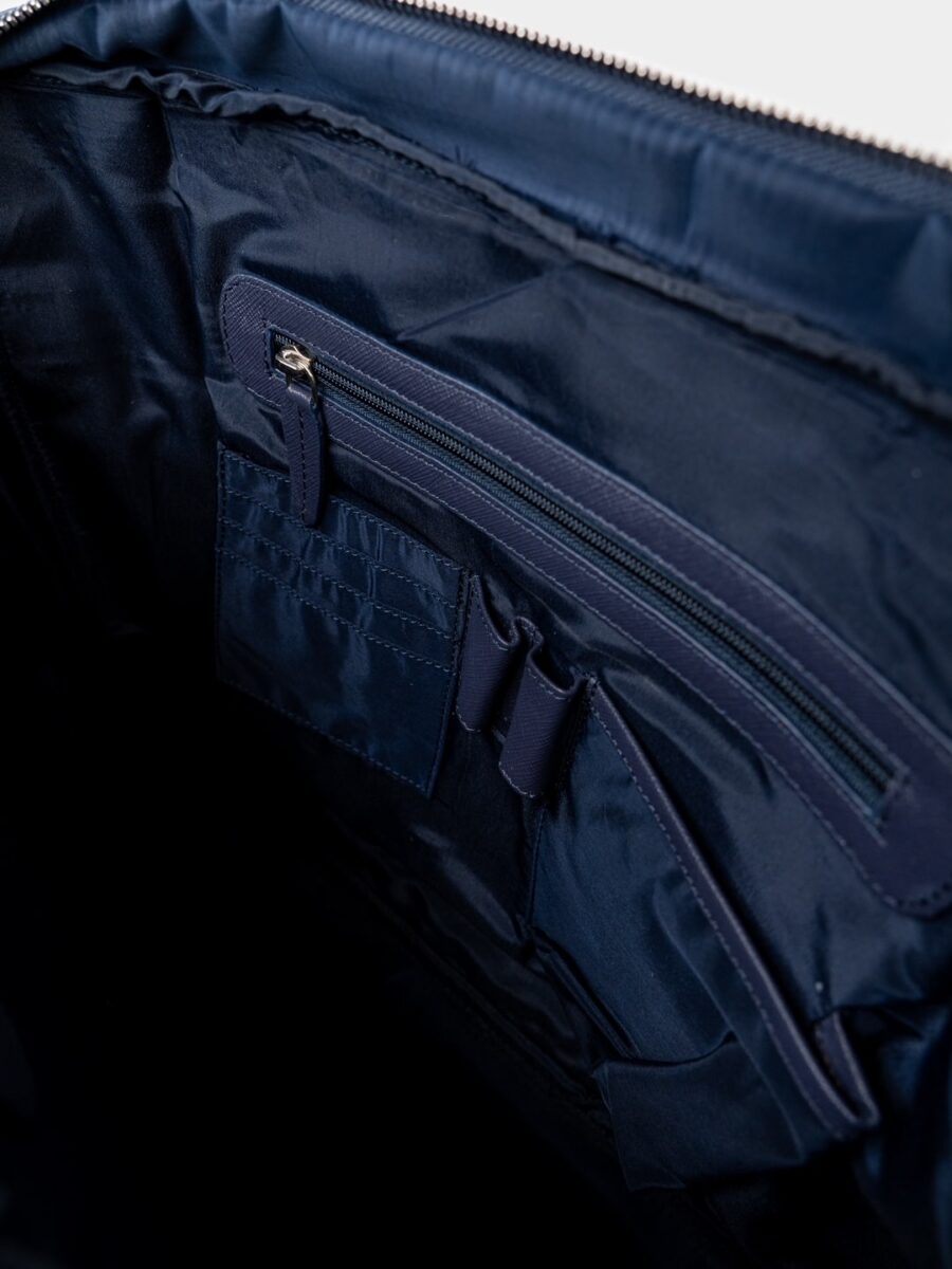 Maverick 2.0 Laptop Bag - Pánská kožená business taška modrá safiano - Obrázek 4