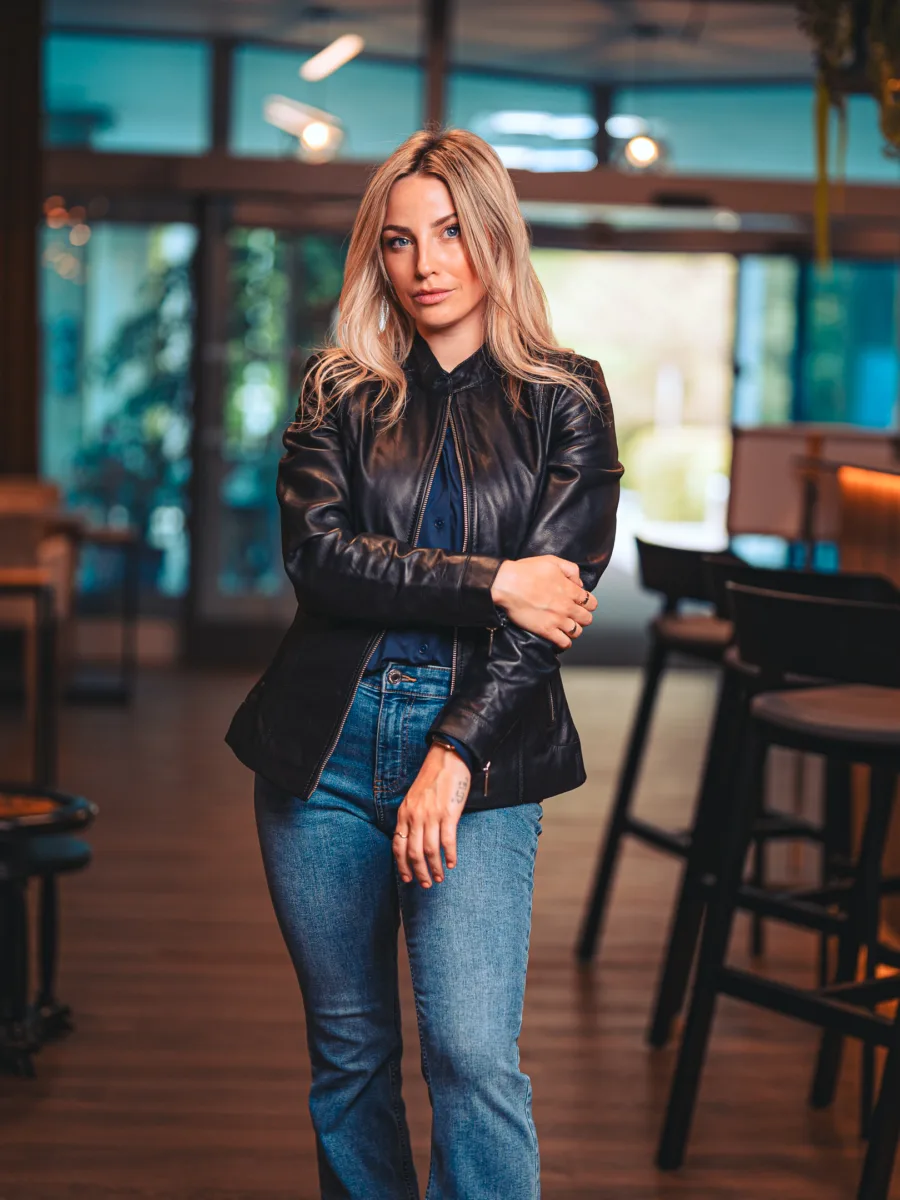 Becca Flexi Black – Dámská kožená bunda černá - Obrázek 5