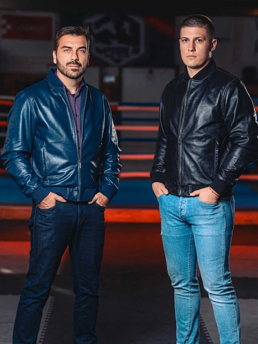 Rocky Bomber 2.0 Navy Blue – Pánský kožený bomber - Obrázek 2