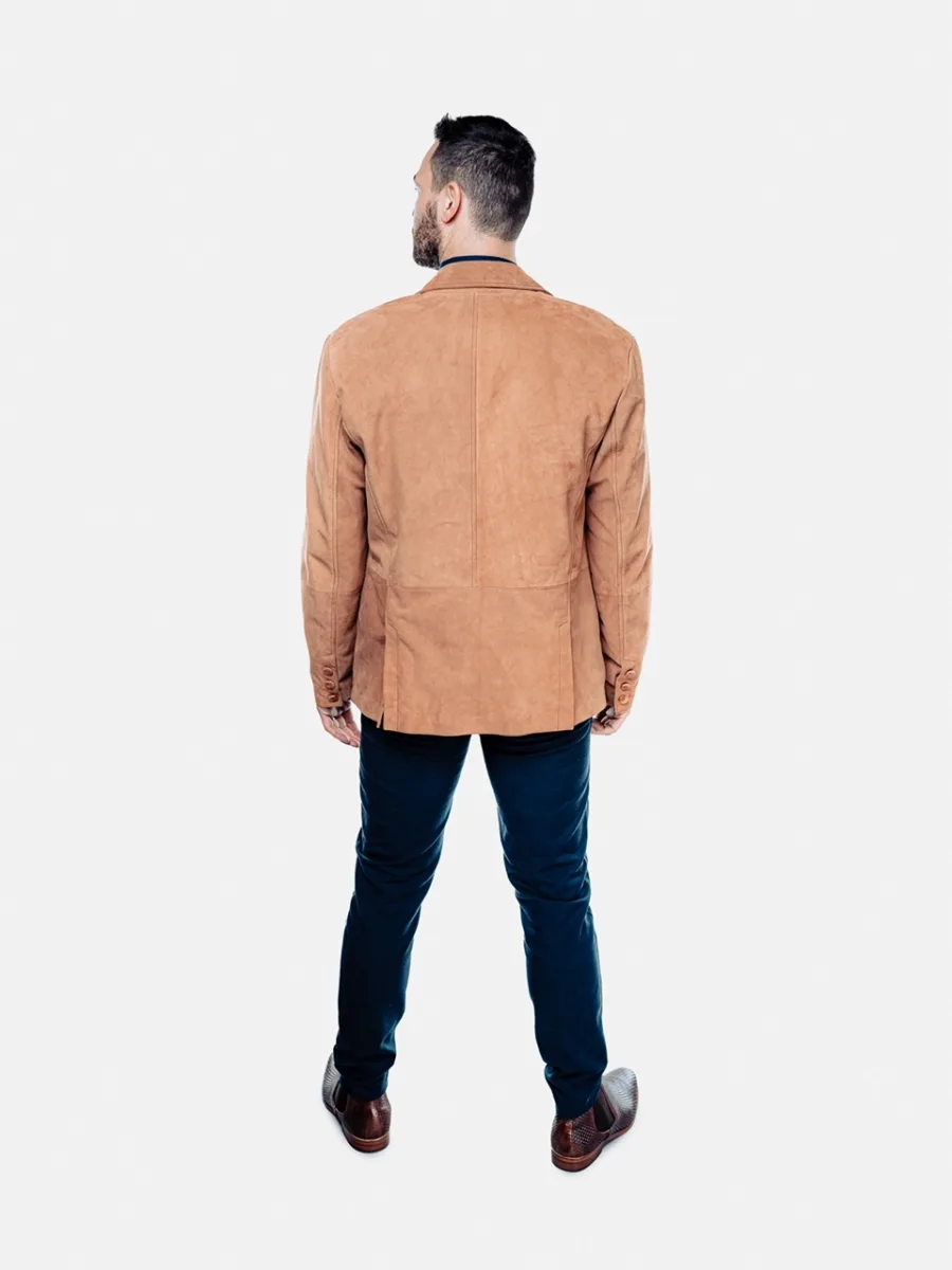 Jean Paul blazer camel suede – Pánské kožené sako semiš béžové - Obrázek 3