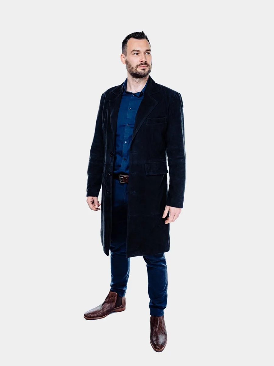 Neo Suede Black - Kožený semišový kabát regular size - Obrázek 4