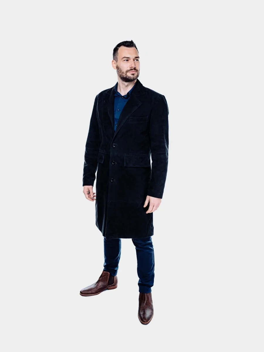 Neo Suede Black - Kožený semišový kabát regular size - Obrázek 8