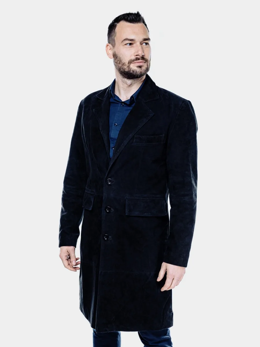 Neo Suede Black - Kožený semišový kabát regular size - Obrázek 9