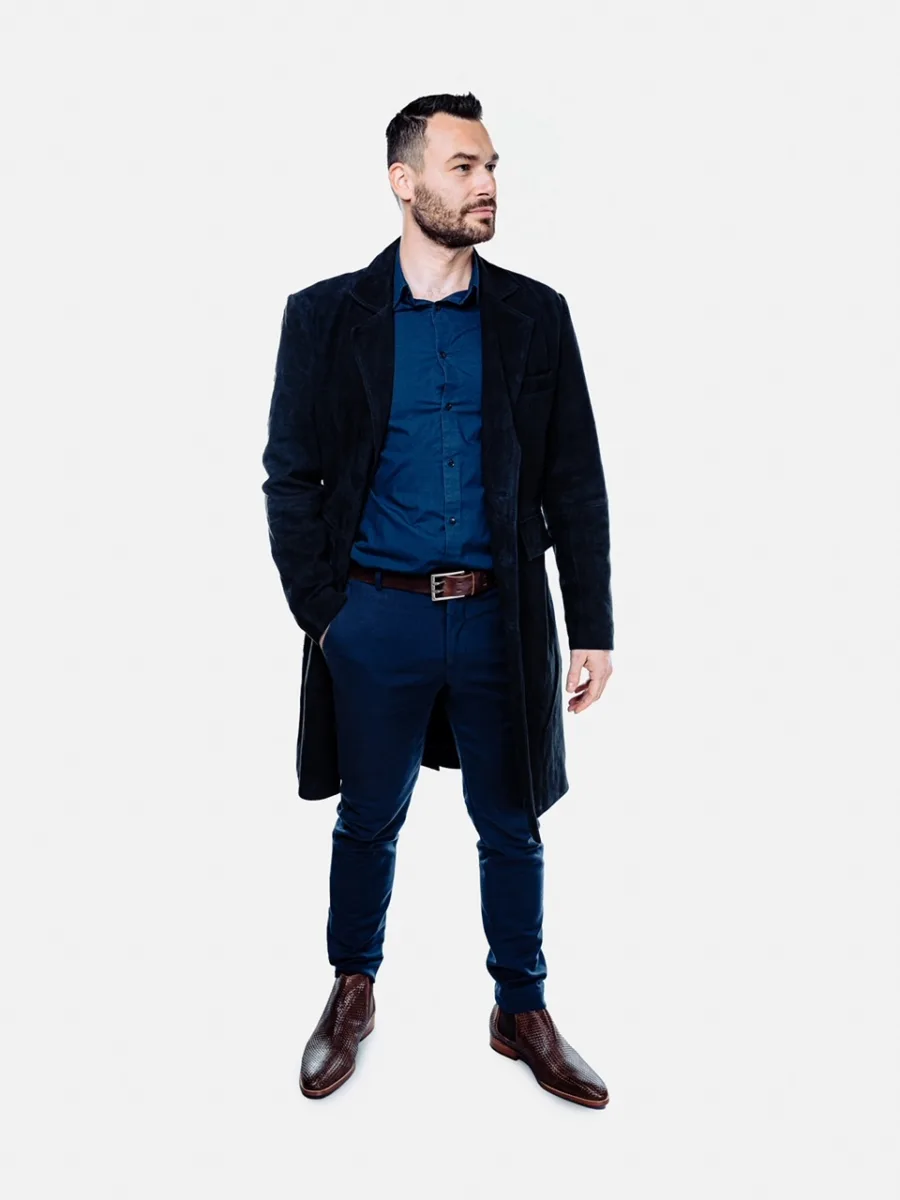 Neo Suede Black - Kožený semišový kabát regular size - Obrázek 10